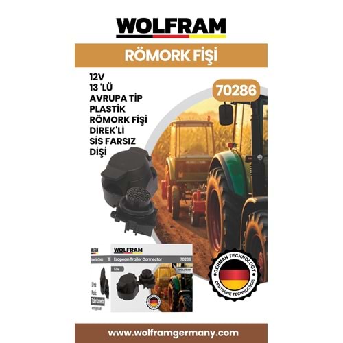 13 LÜ AVRUPA TİP PLASTİK RÖMORK FİŞİ DİREKLİ SİS FARSIZ DİŞİ 12V