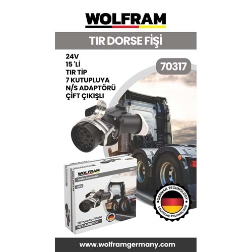 15 Lİ TIR DORSE 7 KUTUPLUYA N/S ADAPTÖRÜ ÇİFT ÇIKIŞLI 24V