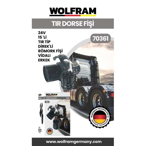 15 Lİ TIR DORSE DİREKLİ RÖMORK FİŞİ VİDALI ERKEK 24V