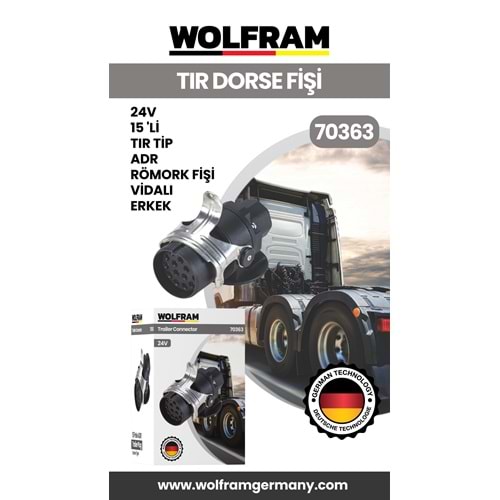 15 Lİ TIR DORSE ADR RÖMORK FİŞİ VİDALI ERKEK 24V