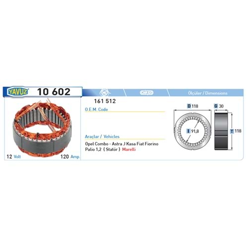 ALT STATOR 100A OPEL COMBO ASTRA