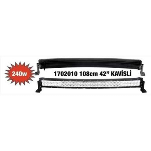 LED ISIK BAR CIFT SIRA 240W 10-30V 108CM KAVİSLİ