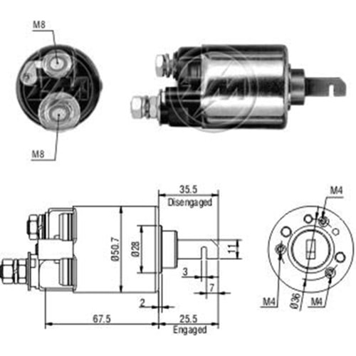 MARS OTOMATIGI 12V 3 DELIKLI HONDA CIVIC JAZZ INTEGRA EM UZUN PISTON