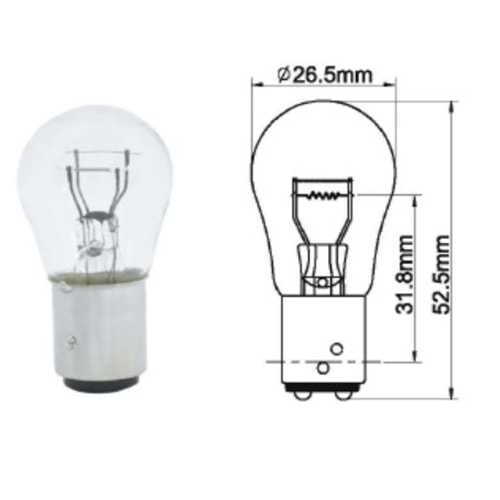 1016 12 V 21 / 5 W STOP/SİNYAL AMPULU SARI Y.T