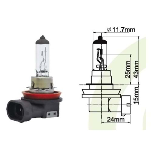 12V H8 35W HALOJEN AMPUL