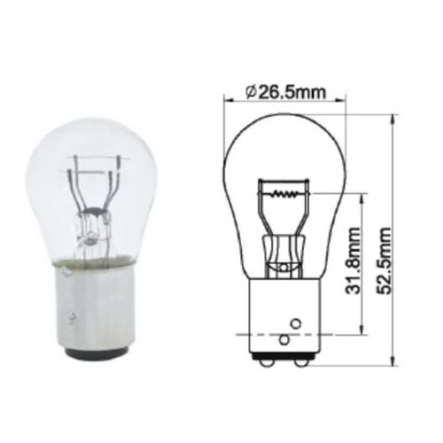 12V 21/5W 1016STOP/SİNYAL AMPULU KIRM