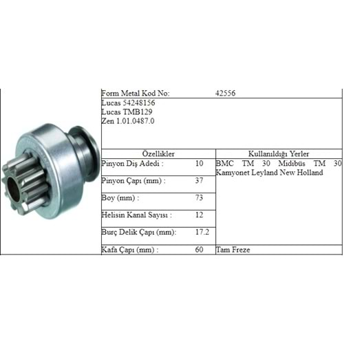 M.DİŞLİ 10 DİŞ BMC TM 30