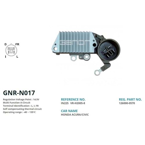 KONJ. 12V HONDA ACURA - CIVIC 63.5mm (L, I, FR)