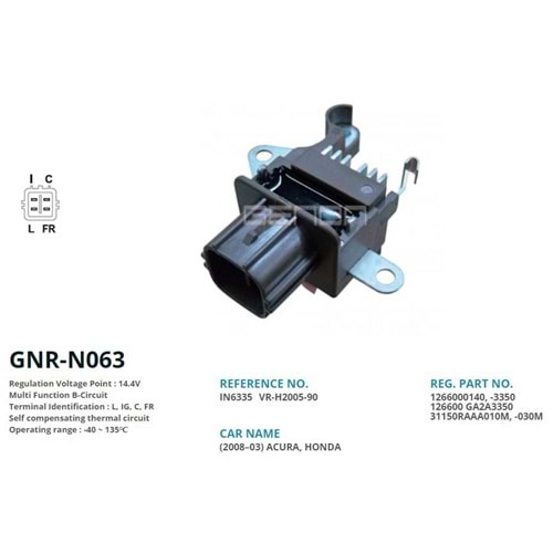 KONJ. 12V ACURA TSX 2.4L (2004-2005) / HONDA ACCOR