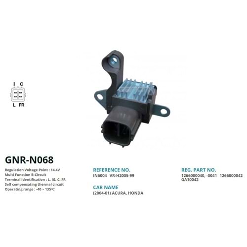 KONJ. 12V ACURA - HONDA (2001-2004) (L, IG, C, FR)