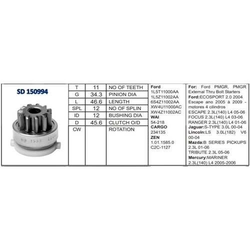 M.DİŞLİSİ 11 DİŞ FORD FOCUS DİZEL YM.