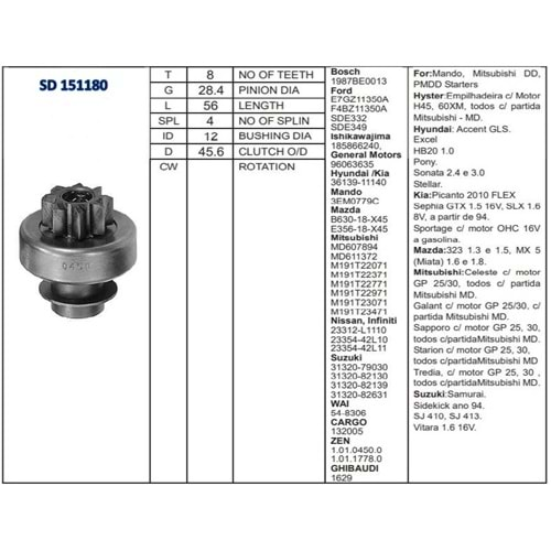 M.DİŞLİSİ 8 DİŞ HYUNDAI ACCENT