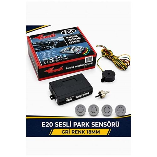 PARK SENSÖRÜ E20 4 SENSÖRLÜ GRİ 18 MM SENSÖR