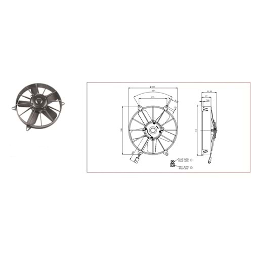 12V 11KMPYASS GENIŞ EMİCİ AKS.FAN 5 KAN 74315027