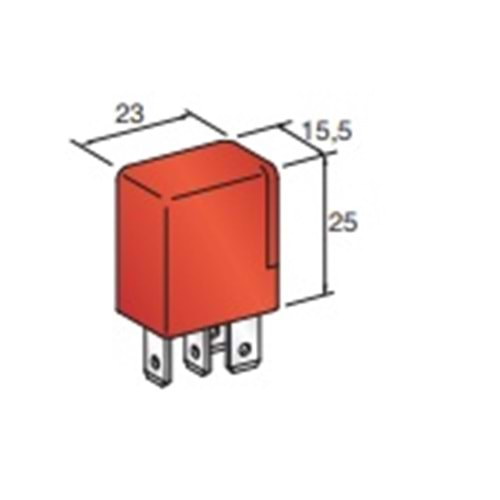 MİCRO RÖLE 12V 30 AMP. 4 FİŞLİ KIRMIZI