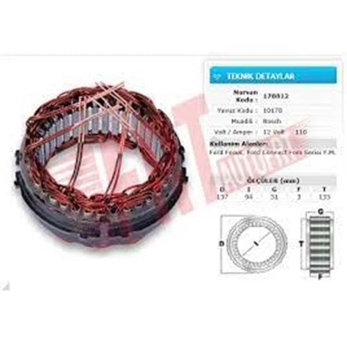 12V 210A6 ÇIKIŞ FORD TRANS BOSCH TİP 10149 ST 2364