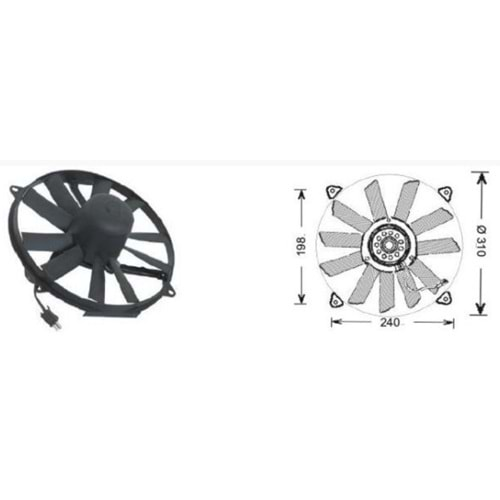 FAN MOTORU MERCEDES W124 KASA 93-95