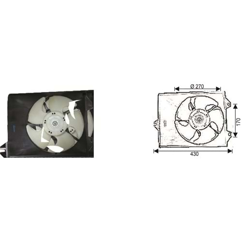 FAN MOTORU MITSUBISHI COLT 95-2003 1,3-1,5