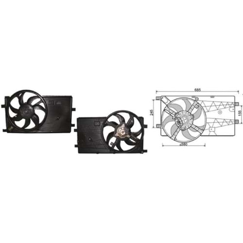 FAN M.12V.FIAT FIORINO PEUGEOT BIPPER CITROEN NEMO