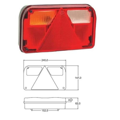 250 × 147 mm.ÜÇGENLİ STOP SAĞ SA - BA