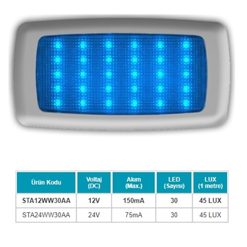 STA24W30AAB 24V 30 LEDLİ İÇ AYD.BEYAZ