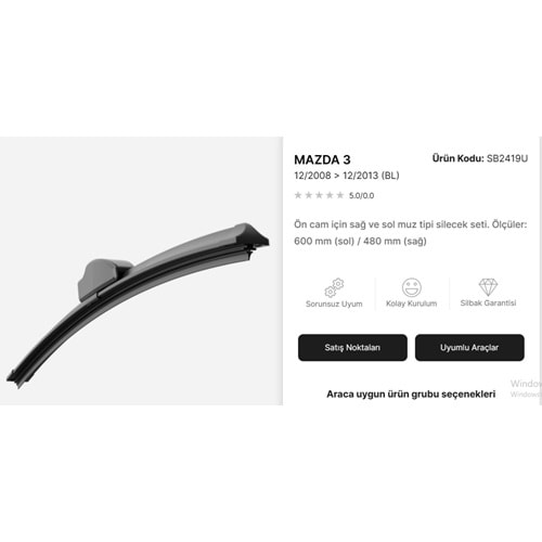 OTO CAM SİLECEK SÜPÜRGESİ