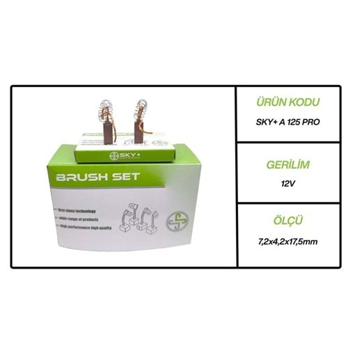 ALTERNATOR KÖMÜRÜ A125MEGA 12V FIAT / TURK TRAKTOR / FORD / ANADOL / OTOKAR / OTOYOL IVECO / RENAULT