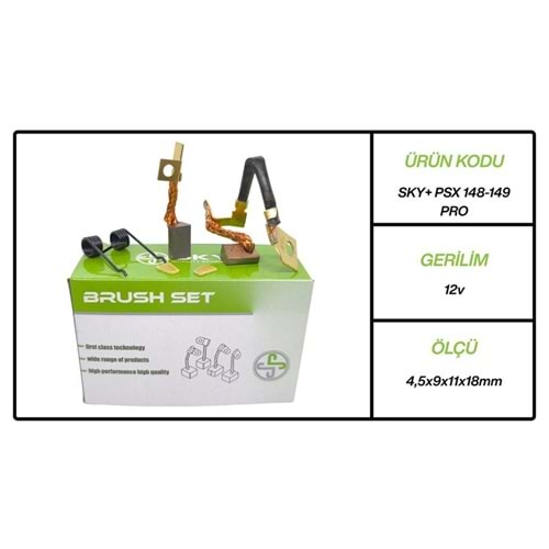 MARS MOTORU KÖMÜRÜ PSX148149 MEGA 12V PEUGEOT KARSAN - BOXER - PARTNER / RENAULT MEGANE - CABRIOLET - SCENIC - COUPE (4.5/9 X 11×18)