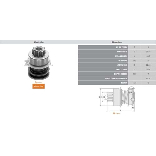 MARŞ DİŞLİSİ 9 DIS VW 1200 - 1300 - 1500 /TRANSPOR