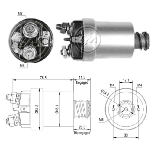 12V MF FRANSIZ TİP PEG.504-505