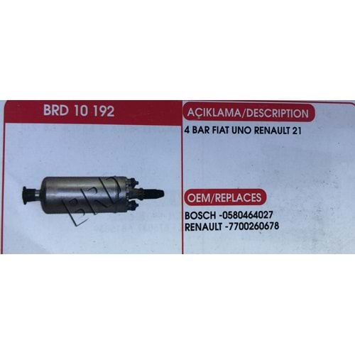 BENZIN POMPASI 4 BAR FIAT UNO-RENAULT 21