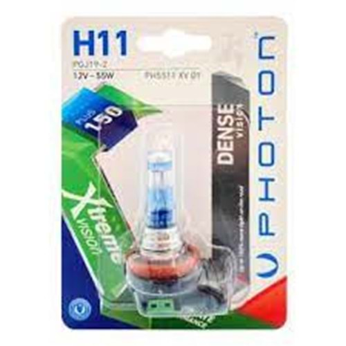 H11 12V 55W XTREME VISION + 150 FAZLA IŞIK (TEKLİ BLISTER)