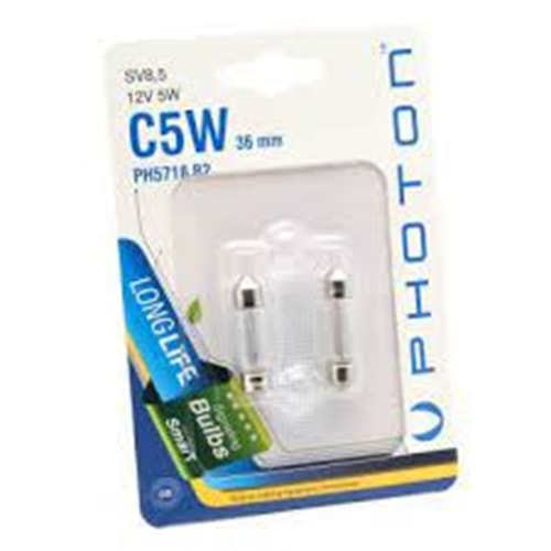 C5W 12V 36mm. SOFİT 2 Lİ BLISTER