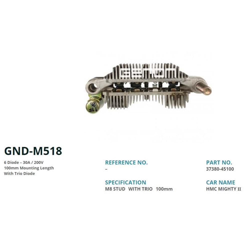 ALT. DIOT TABLASI HYUNDAI HMC MIGHTY II 100mm (6 DIOT)