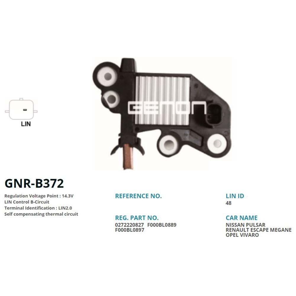 ALTERNATOR KONJEKTOR 12V NISSAN QASHQAI - X-TRAIL 1.6 DCI / OPEL VIVARO 1.6 CDTI / RENAULT KADJAR - KALEOS - TALISMAN - T