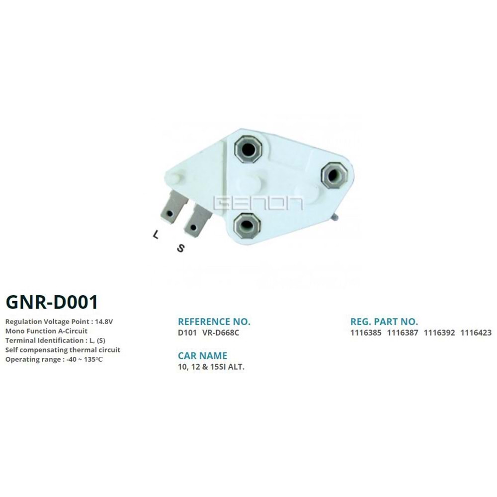 ALTERNATOR KONJEKTOR 12V OPEL / CHEVROLET / FORD (10SI - 12 SI - 15SI) (L, (S))