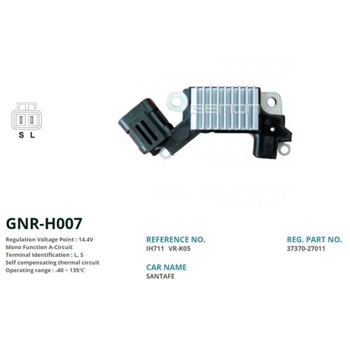 ALTERNATOR KONJEKTOR 12V HYUNDAI SANTA-FE - TUCSON 2.0 - 2.2 CRDI (L, S)