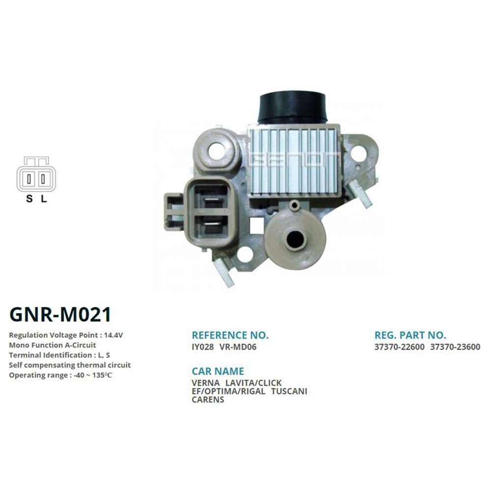 ALT. KONJEKTOR 12V HYUNDAI ELENTRA - SONATA 90 AMP ALTERNATOR (2 FIS - 2 UC) (L, S)