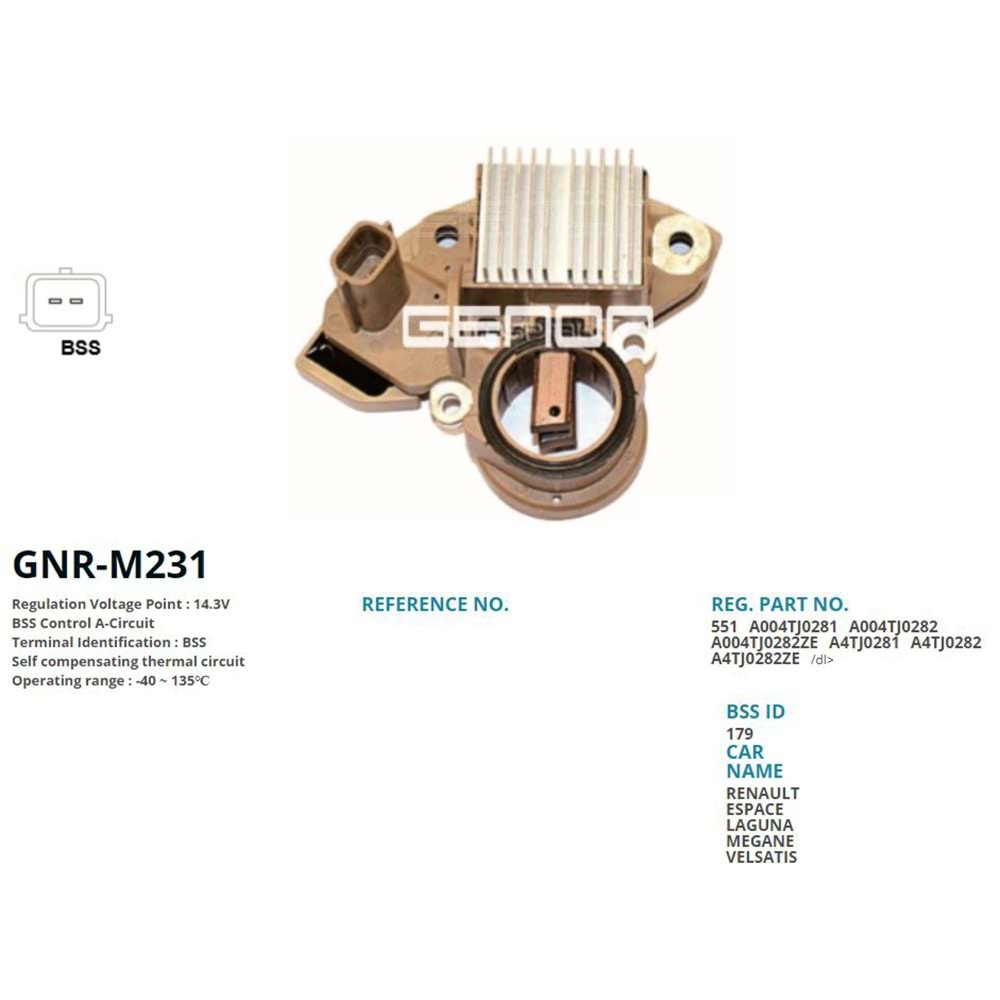 ALTERNATOR KONJEKTOR 12V RENAULT MEGANE - LAGUNA - LATITUDE (BSS)