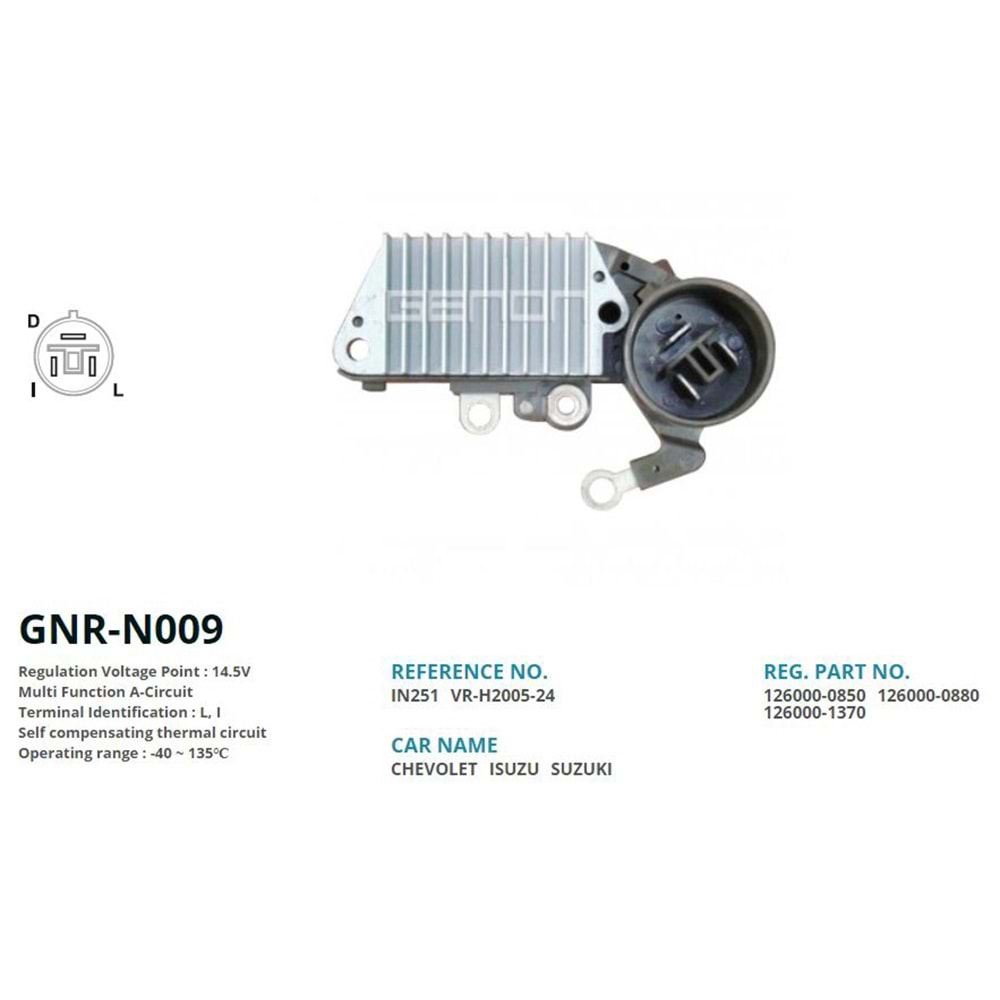 ALT. KONJEKTOR 12V ISUZU / GM / CHEVROLET / SUZUKI 57.5mm (L,I)