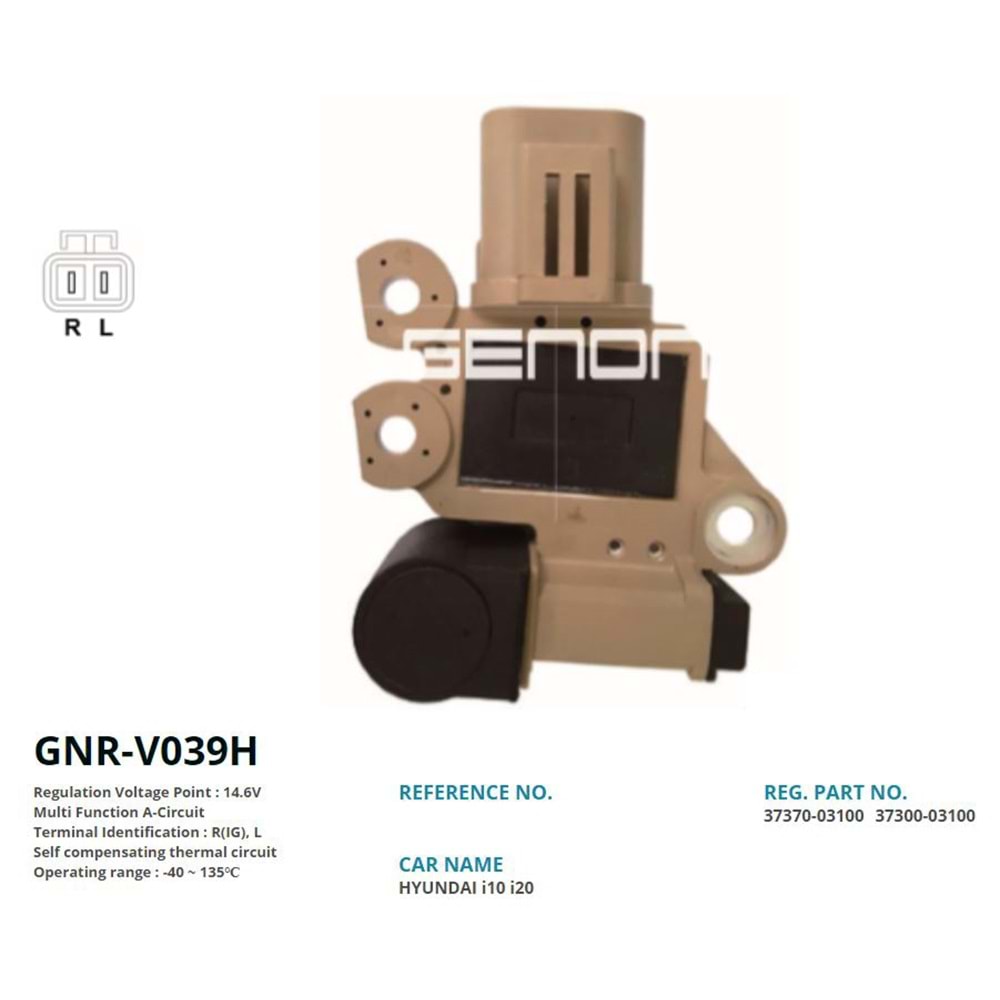 ALTERNATOR KONJEKTOR 12V HYUNDAI I10 - I20 (R(IG), L)