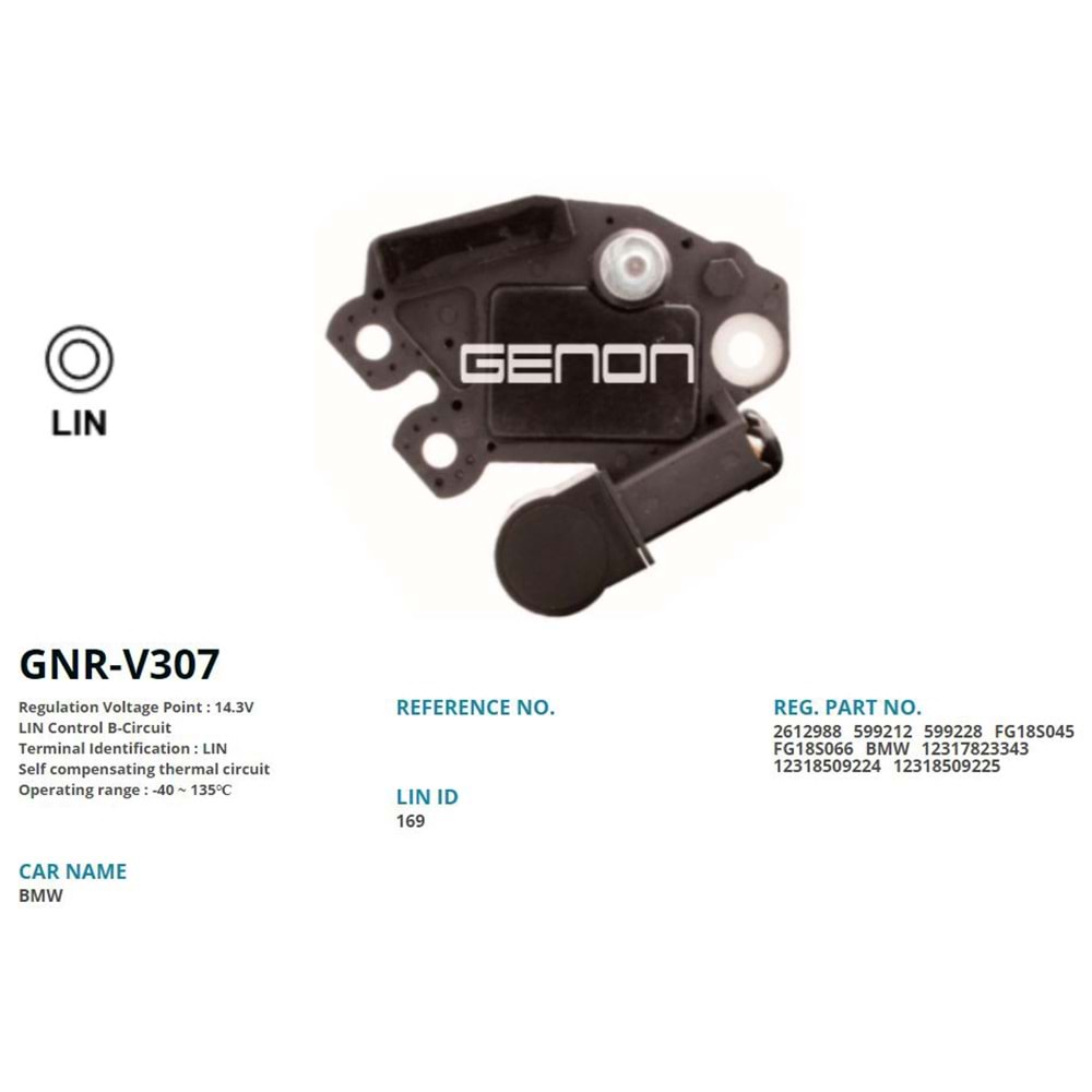 ALTERNATOR KONJEKTOR 12V BMW 116d - 118d - 218d - 220d - 318d - 320d - 325d - 330d - 418d - 420d - 430d (LIN)