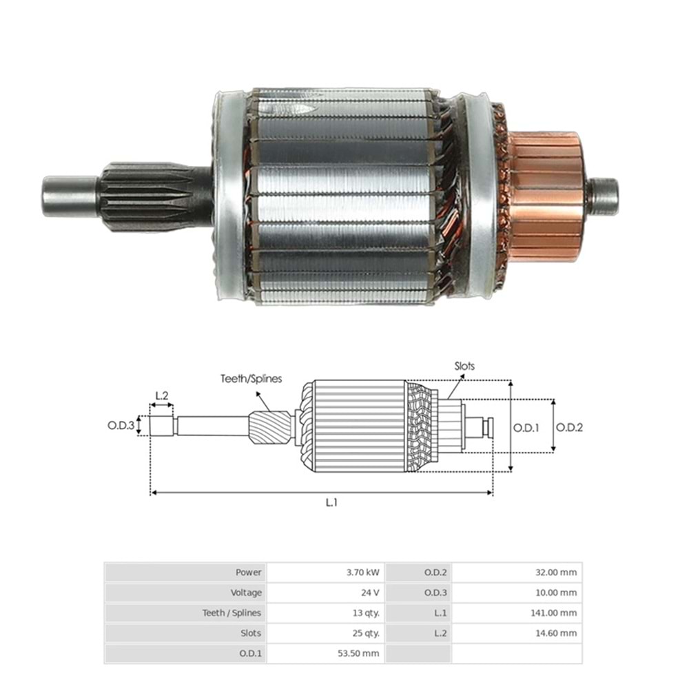 MARS KOLLEKTORU 24V 13 DIS MITSUBISHI CANTER 659 Y.M. (UMK-1008)