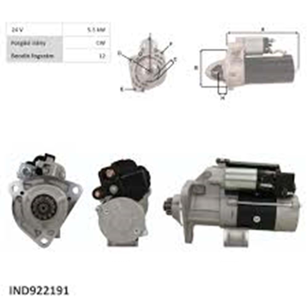 MARS MOTORU 24V 5,5 KW 12 DIS SCANIA