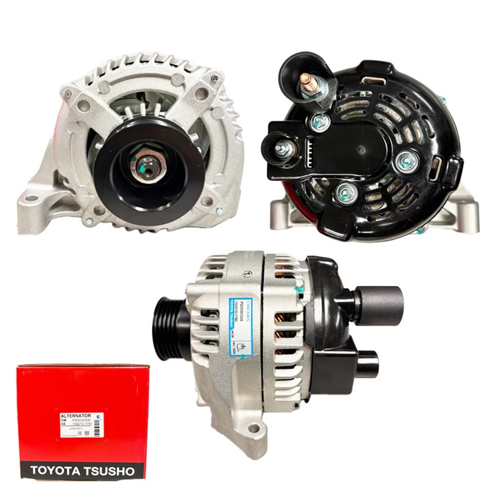 ALT. ALTERNATOR (TOYOTA TSUSHO) 12V 120 AMP FIAT ALBEA - PUNTO - LINEA - STILO - FIAT 500 1.4 (104210-1750)