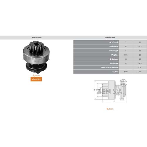 MARS DISLISI 11 DIS ALFA ROMEO 164 - 33 - 75 - 90 - TD / CHRYSLER VOYAGER 2.5 TD / PEUGEOT 307 - 405 1.9 DIZEL