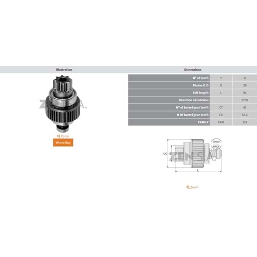 MARS DISLISI 8 DIS NISSAN E16 - NX1600 - NX2000 - PULSAR 1.6 - SENTRA 1.6 (CCW)