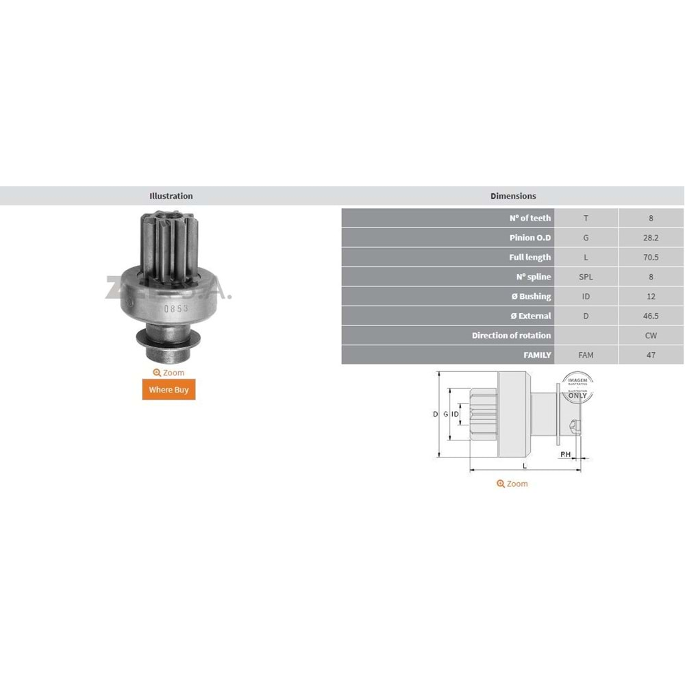 MARS DISLISI 8 DIS NISSAN 310 L4 - A12 - A15 - F10 L4 - FORKLIFT