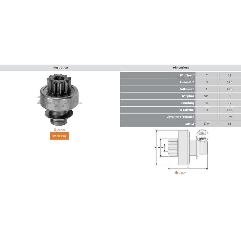 MARS DISLISI 11 DIS PEUGEOT 405 - 504 - 505 - 604 DIZEL