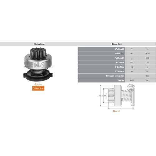 MARS DISLISI 10 DIS FORD FOCUS - FIESTA 1.4 - 1.6 - MONDEO - C-MAX 1.6 / VOLVO S40 - V50 1.6